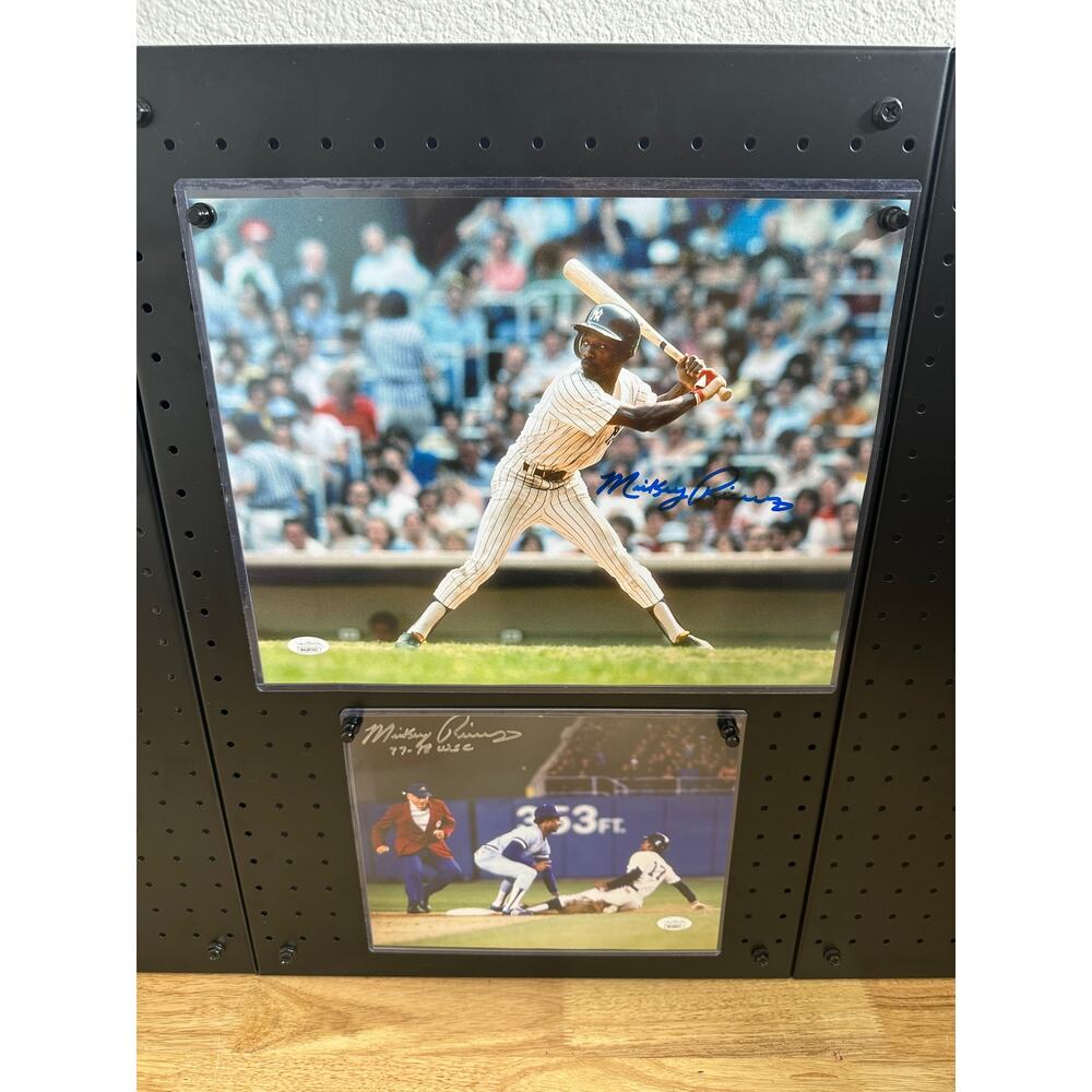 Mickey Rivers Lot of 2 Autographed Photos JSA